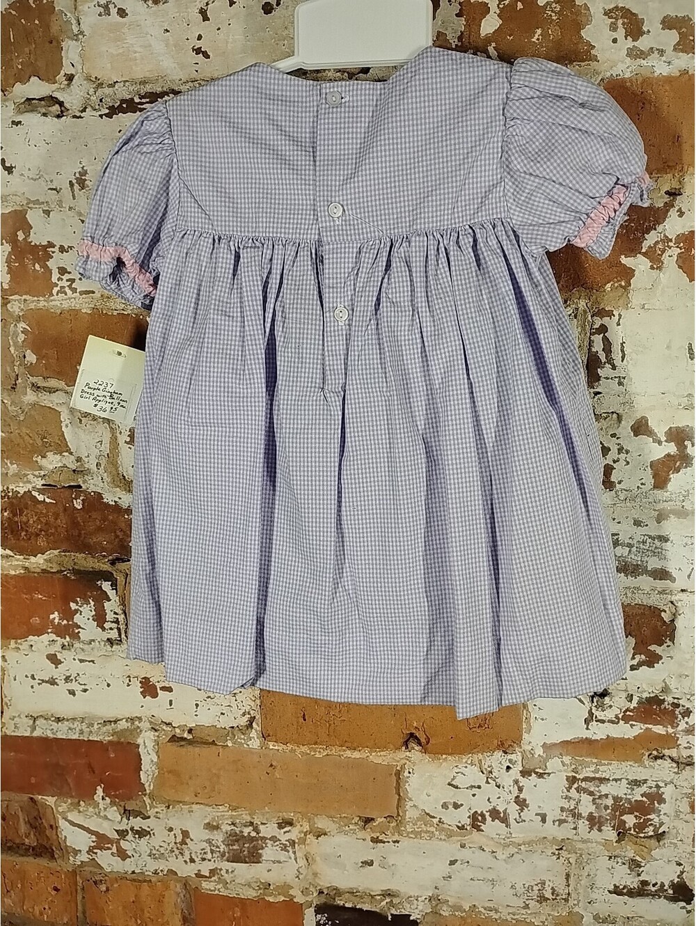 Vintage NWT Petit Ami Gingham Pink Purple Party Balloon Dress With Bloomers 9M - Picture 5 of 5